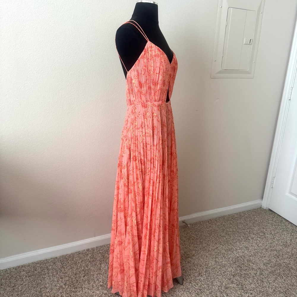 Amur Lucy Pleated Cut Out Strappy Maxi Dress Size 8 - Picture 7 of 12